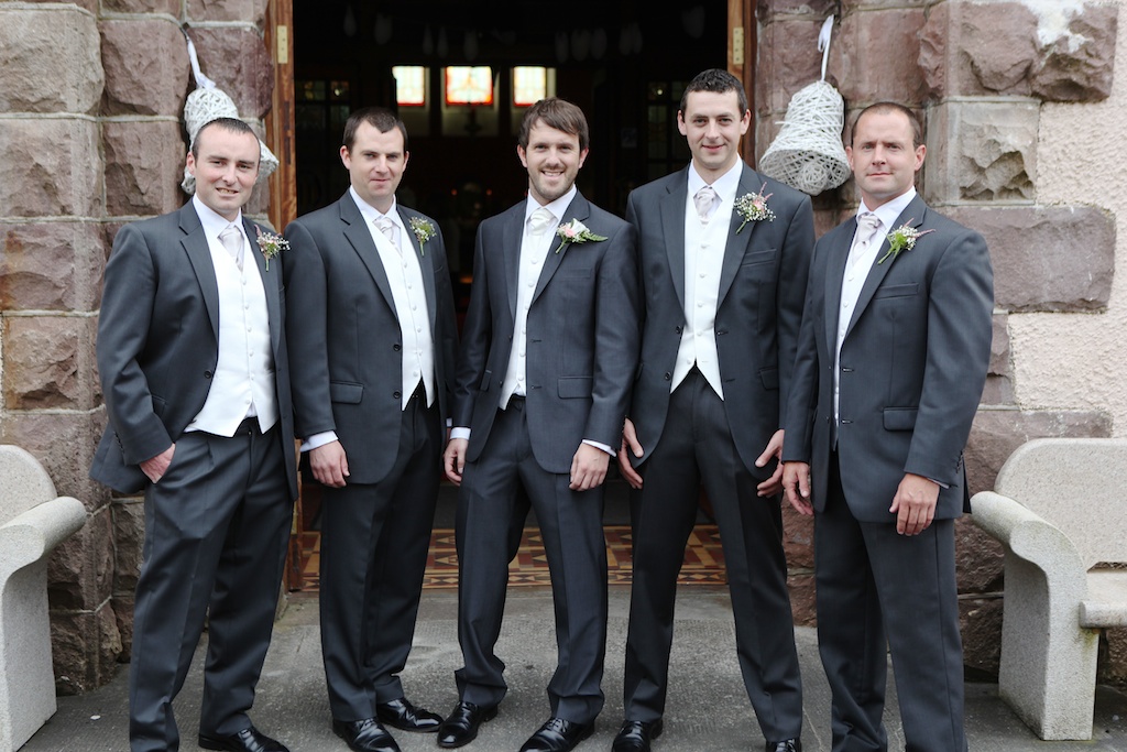 groomsmen outside church